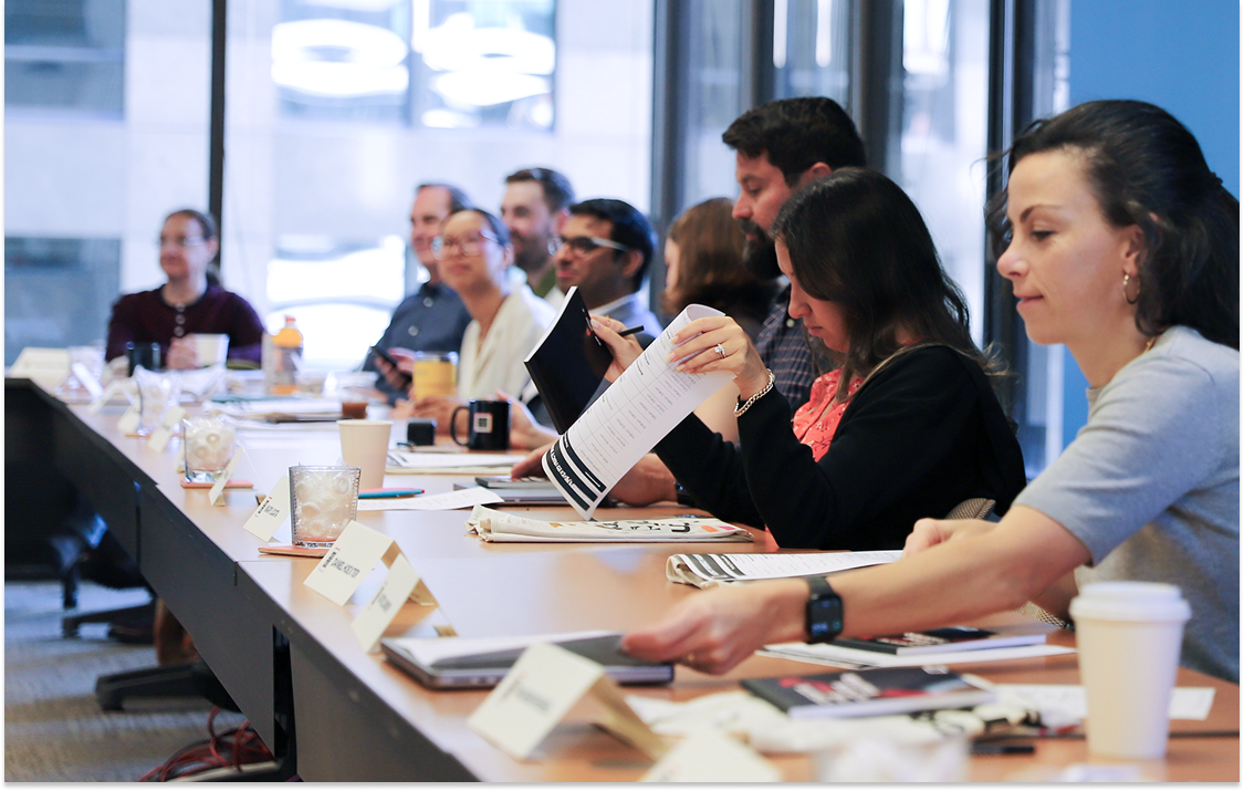 team meeting at a conference table