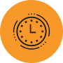 an abstract illustration of a clock on an orange background