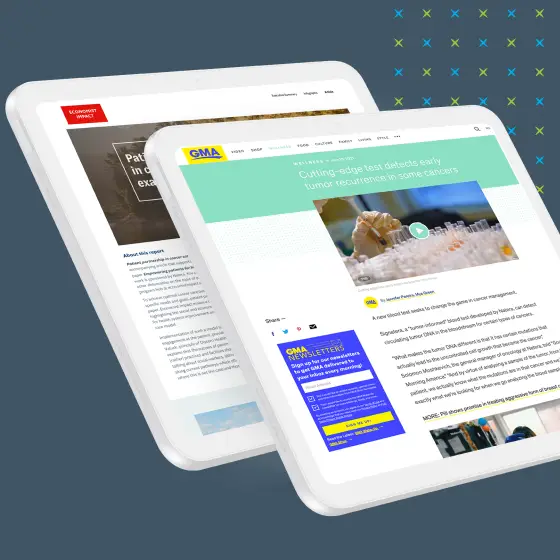 Natera articles on tablet