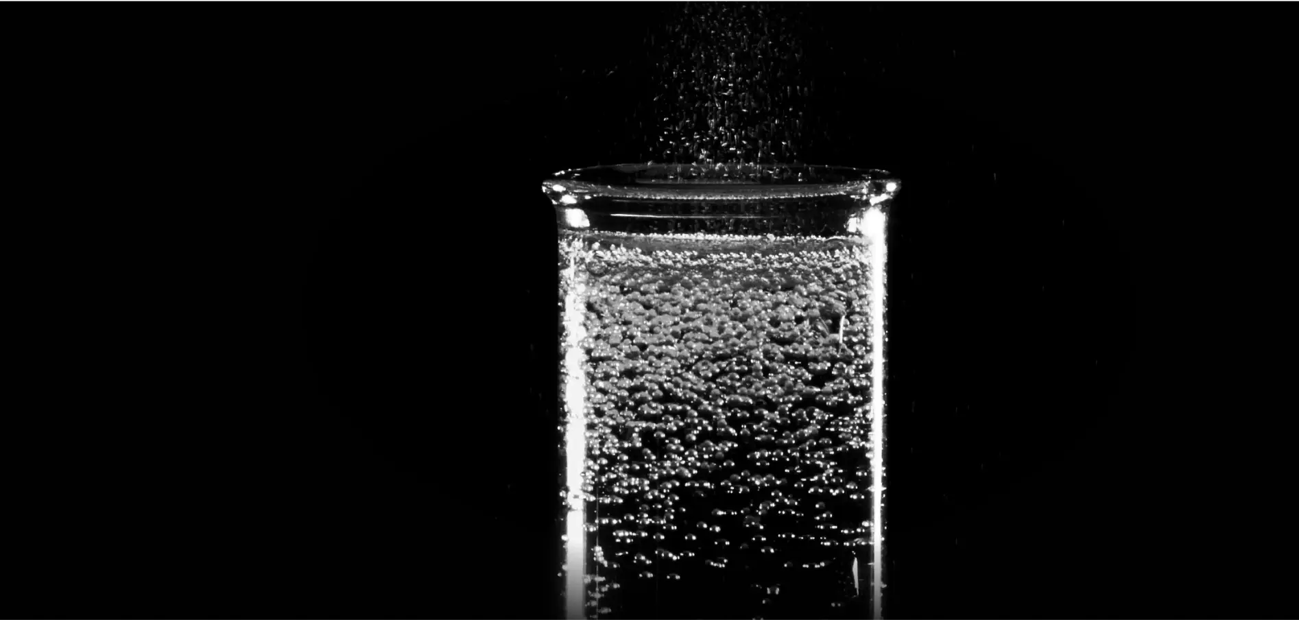 cup with bubbly water